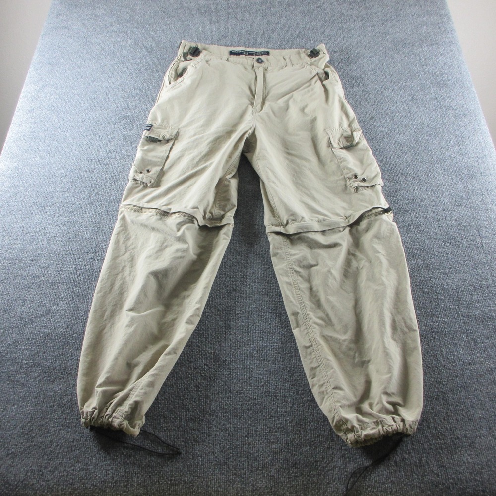 Abercrombie &‎ Fitch Cargo Pants Mens XL Beige Paratrooper Convertible Army